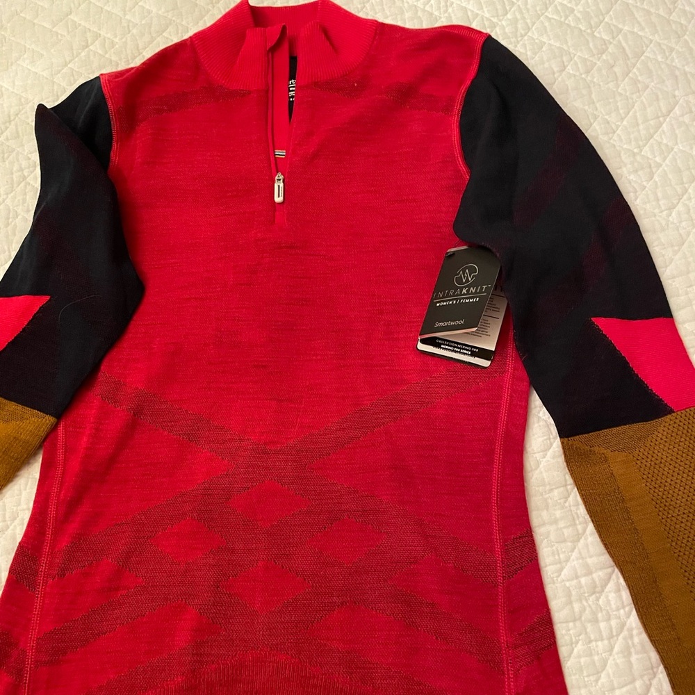 Smartwool Red and Black Intraknit Sweater